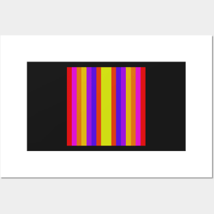 bright colorful rainbow stripe pattern Posters and Art